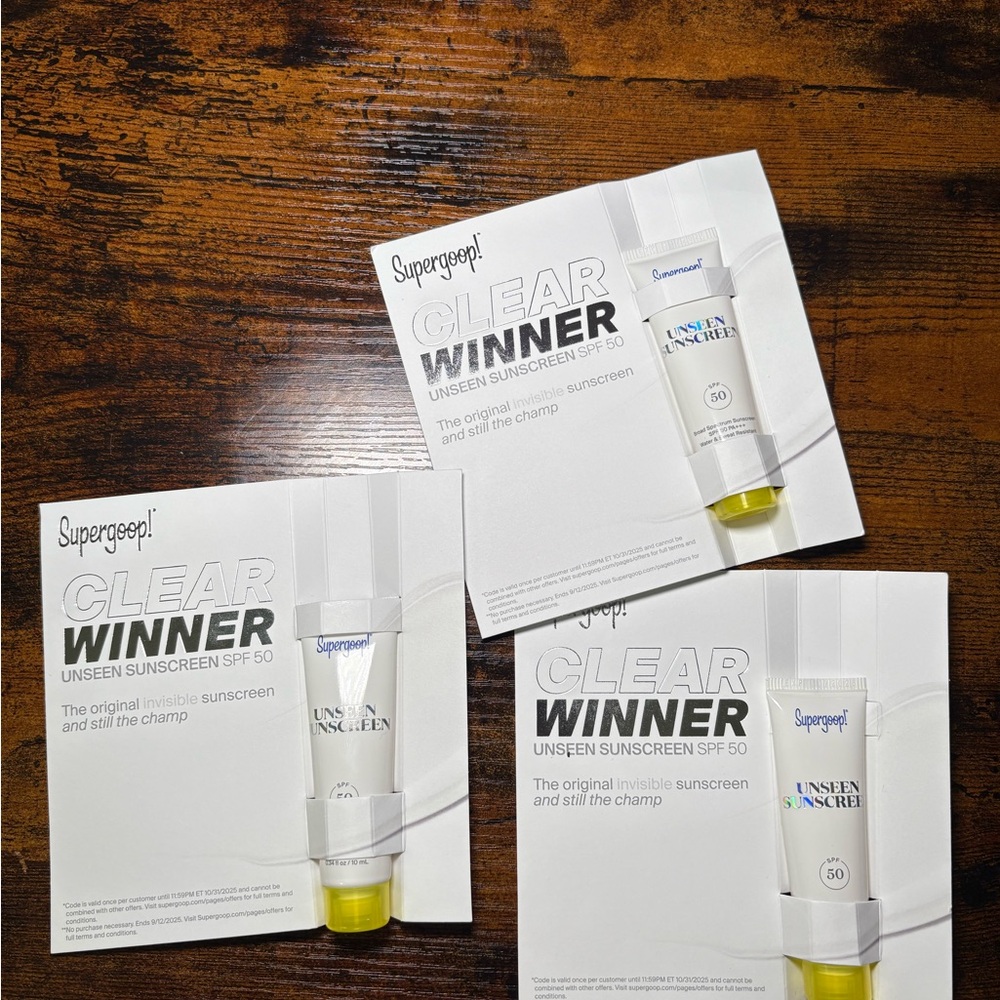 Supergoop! Unseen Sunscreen SPF 50 Travel Size (Lot of 3) – 10 mL Each